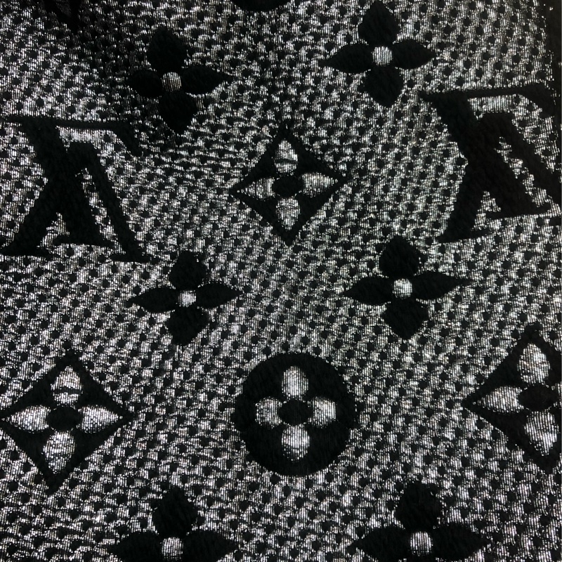 LV Black & Silver Wool 頸巾-6