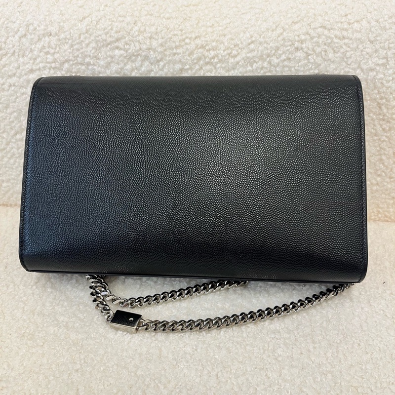YSL/聖羅蘭 so black 中號kate 魚子醬牛皮鍊條包條包-1
