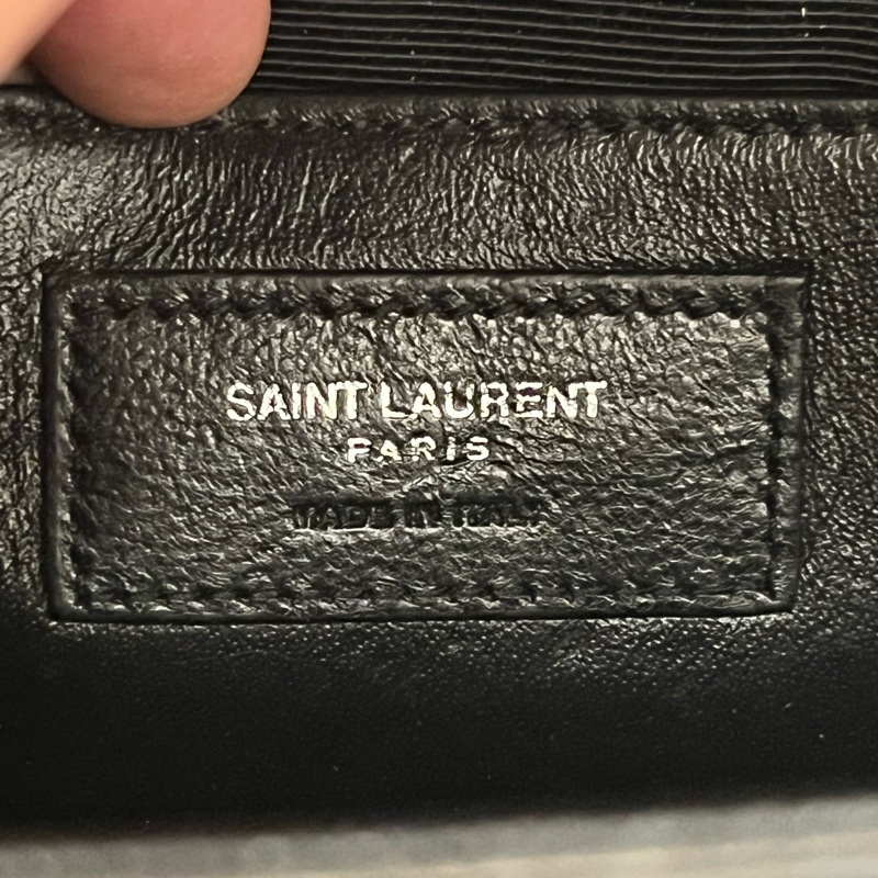 YSL/聖羅蘭 so black 中號kate 魚子醬牛皮鍊條包條包-4