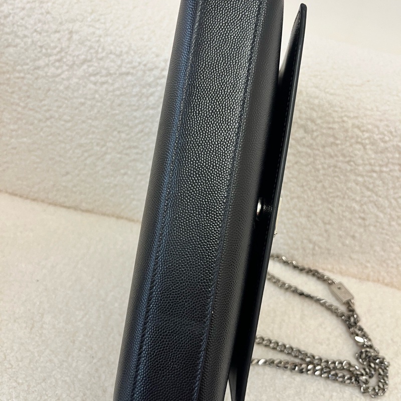 YSL/聖羅蘭 so black 中號kate 魚子醬牛皮鍊條包條包-7