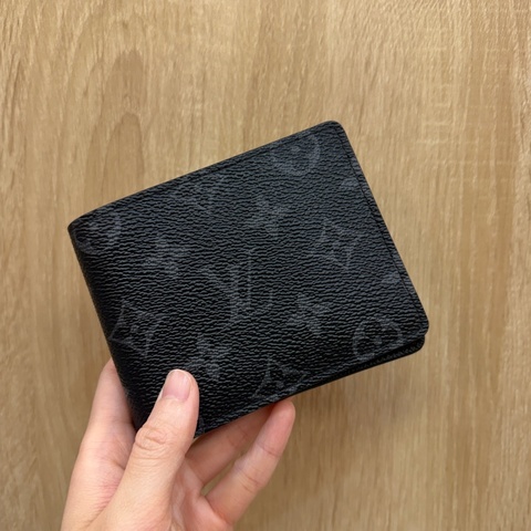 LV 黑灰原花Multiple 5卡對開短夾M61695