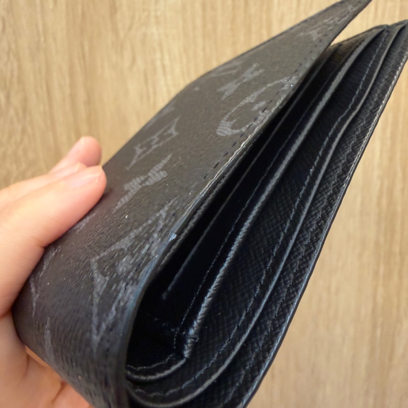 LV 黑灰原花Multiple 5卡對開短夾M61695-3