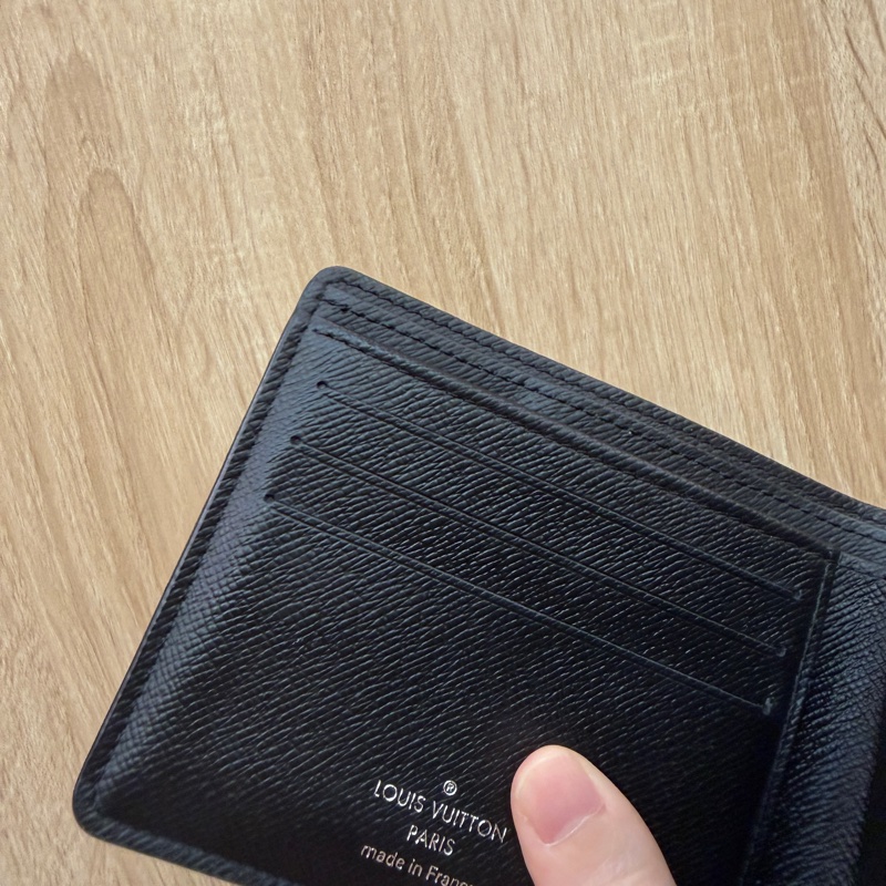 LV 黑灰原花Multiple 5卡對開短夾M61695-7