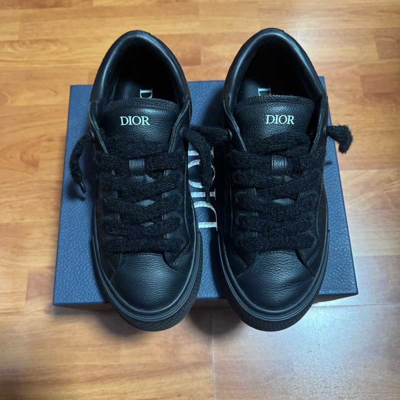 Dior正品迪奧B33厚底鞋 低幫CD滿印板鞋 男款 黑色 41碼-2