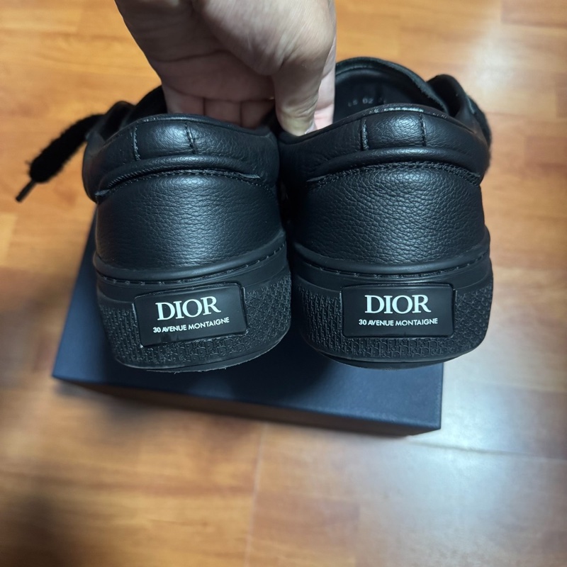 Dior正品迪奧B33厚底鞋 低幫CD滿印板鞋 男款 黑色 41碼-4