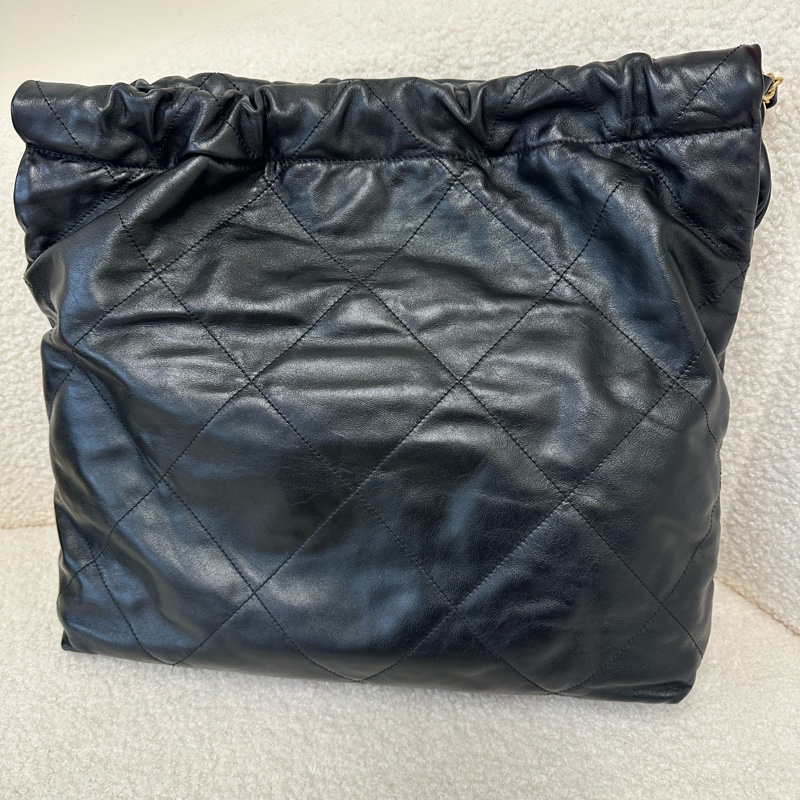 香奈兒22bag晶片款斜挎包 黑色牛皮｜專櫃購入｜晶片款｜雷射刻印-1