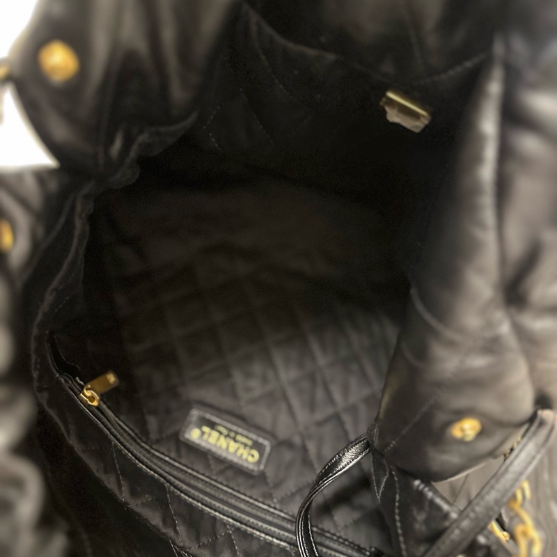 香奈兒22bag晶片款斜挎包 黑色牛皮｜專櫃購入｜晶片款｜雷射刻印-7