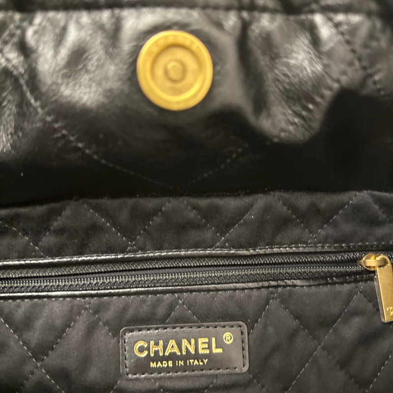 香奈兒22bag晶片款斜挎包 黑色牛皮｜專櫃購入｜晶片款｜雷射刻印-15