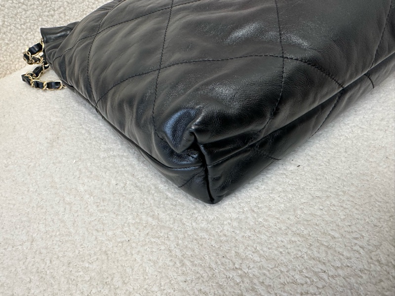 香奈兒22bag晶片款斜挎包 黑色牛皮｜專櫃購入｜晶片款｜雷射刻印-16