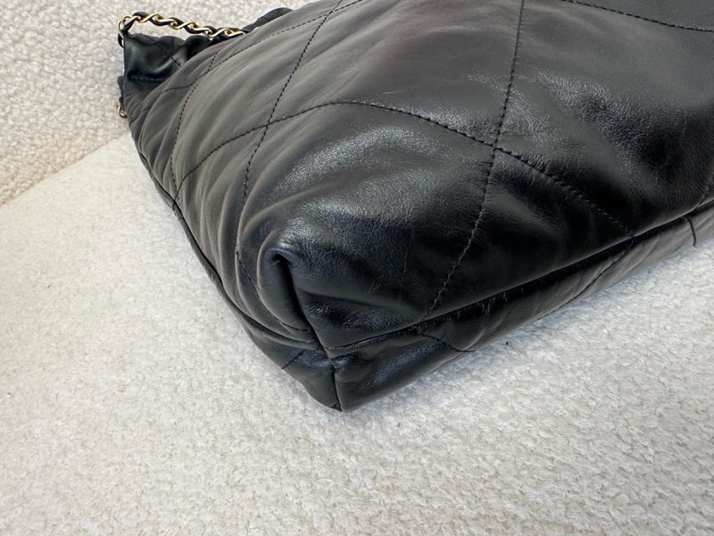 香奈兒22bag晶片款斜挎包 黑色牛皮｜專櫃購入｜晶片款｜雷射刻印-19