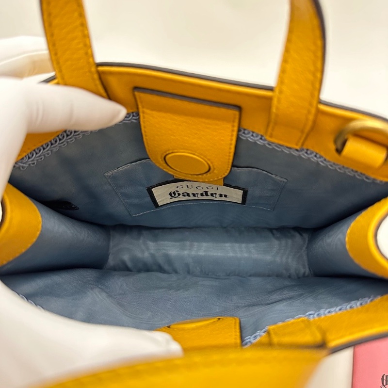 GUCCI博物館限量款燙金蝙蝠黃色手提肩背包 21.5*22.5*5.5 全新閒置配件塵袋-2