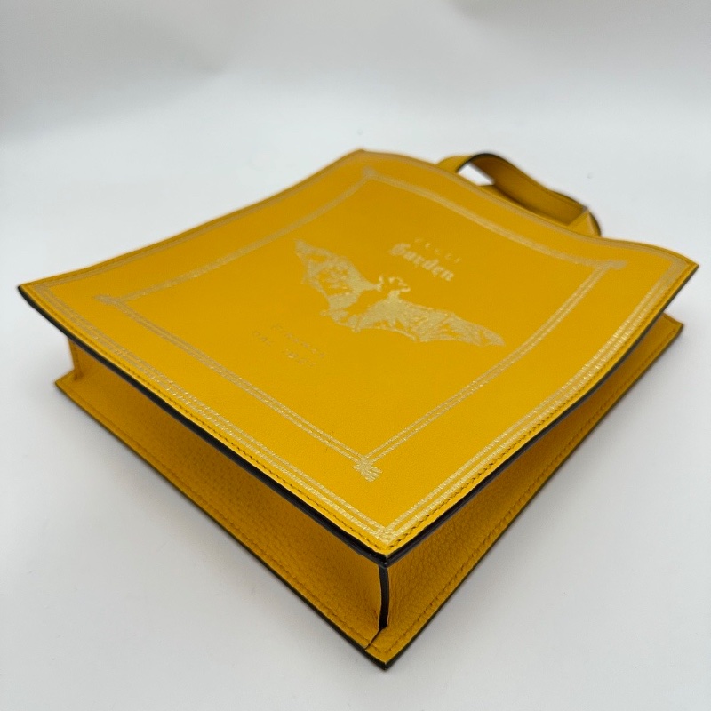 GUCCI博物館限量款燙金蝙蝠黃色手提肩背包 21.5*22.5*5.5 全新閒置配件塵袋-5