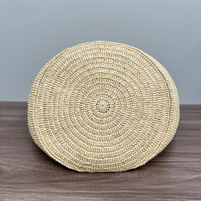 CELINE 黑金草編拼皮手提肩背斜背菜籃子包25*31*26 98新配件塵袋-4
