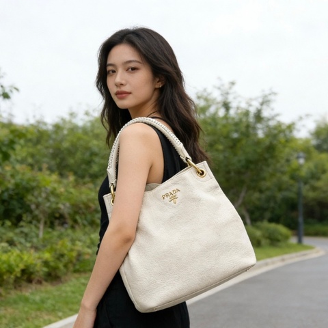 PRADA白金手提腋下托特包34*32*16 98新配件塵袋