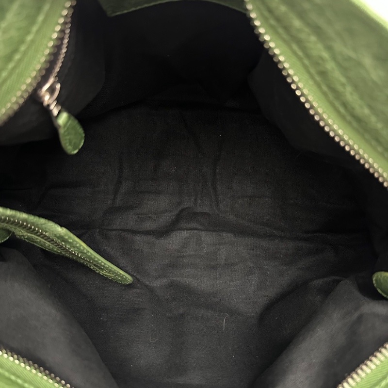 BALENCIAGA 蕾絲綠銀 大號手提機車包38*25*14 98新配件鏡子塵袋-2