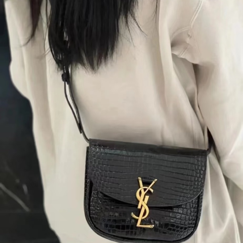 YSL 馬鞍黑金鰐魚壓紋壓小號18*15 99新配件塵袋-0