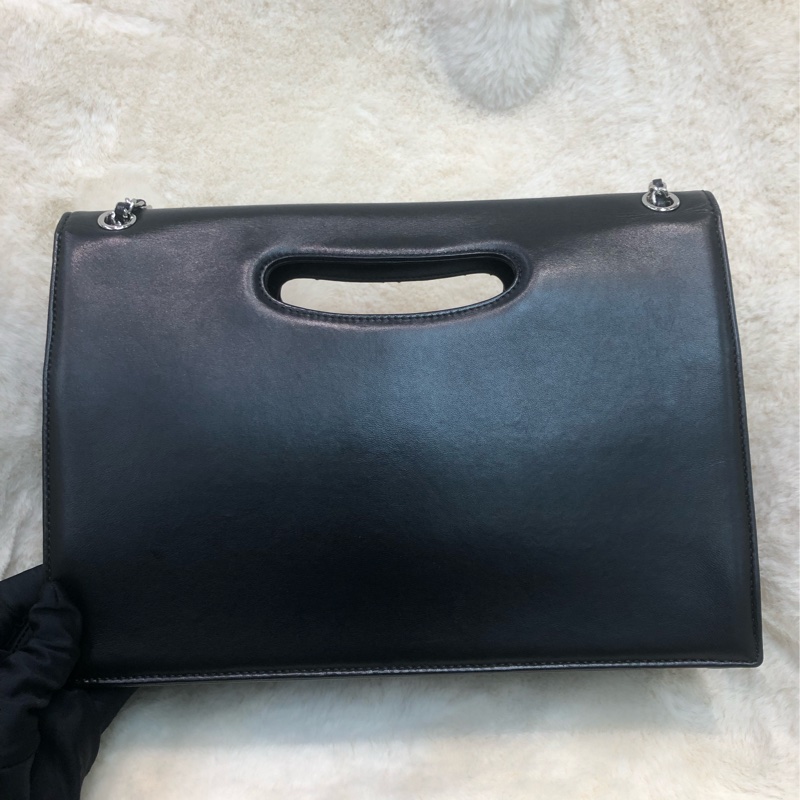 Chanel 黑銀菱格信封袋 單肩 XC307-1