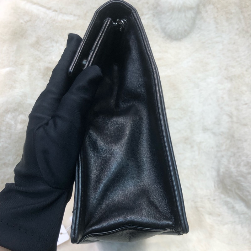 Chanel 黑銀菱格信封袋 單肩 XC307-3