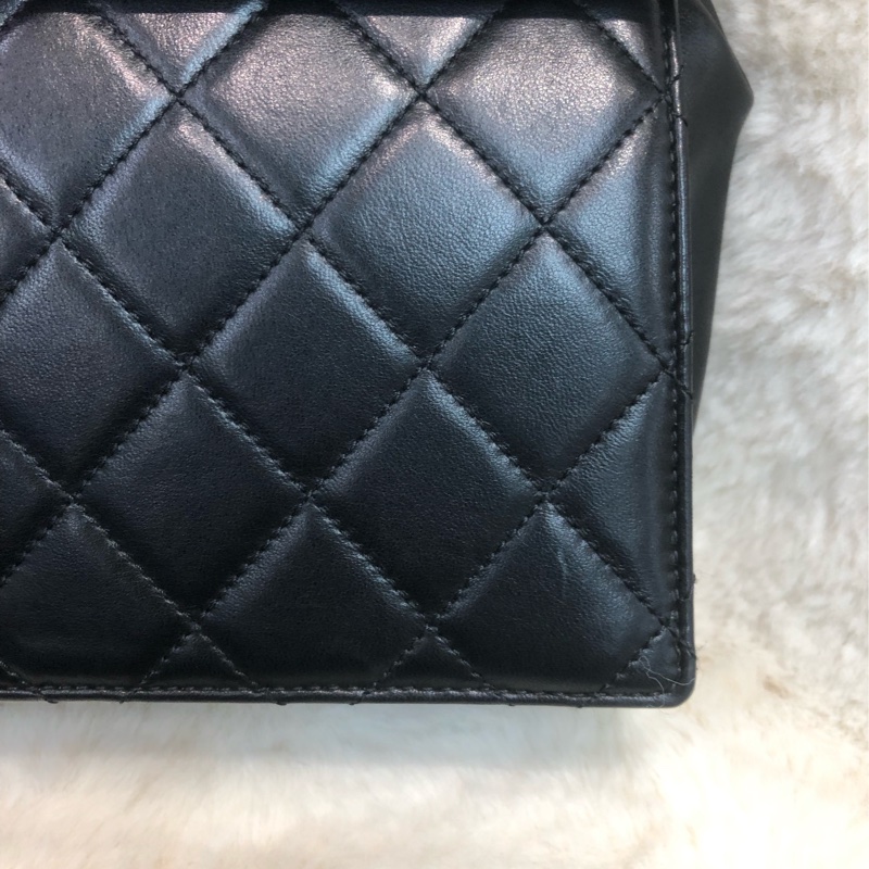 Chanel 黑銀菱格信封袋 單肩 XC307-7