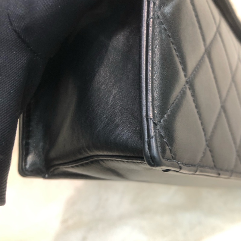 Chanel 黑銀菱格信封袋 單肩 XC307-10