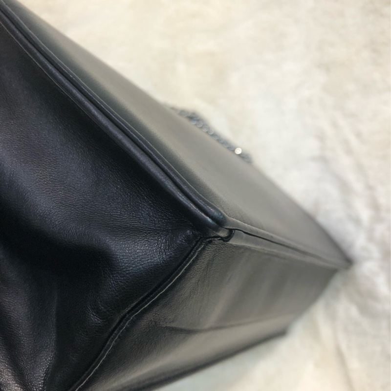 Chanel 黑銀菱格信封袋 單肩 XC307-12