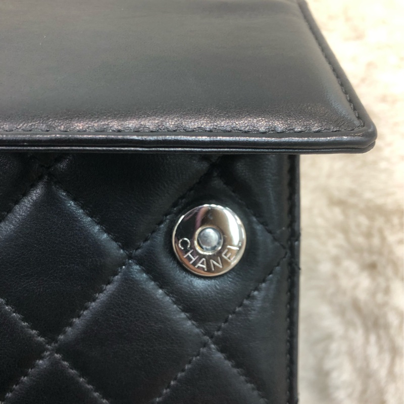 Chanel 黑銀菱格信封袋 單肩 XC307-15