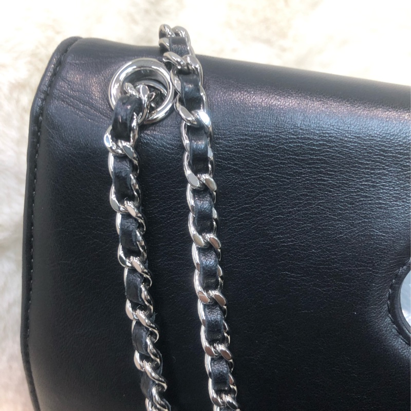 Chanel 黑銀菱格信封袋 單肩 XC307-16