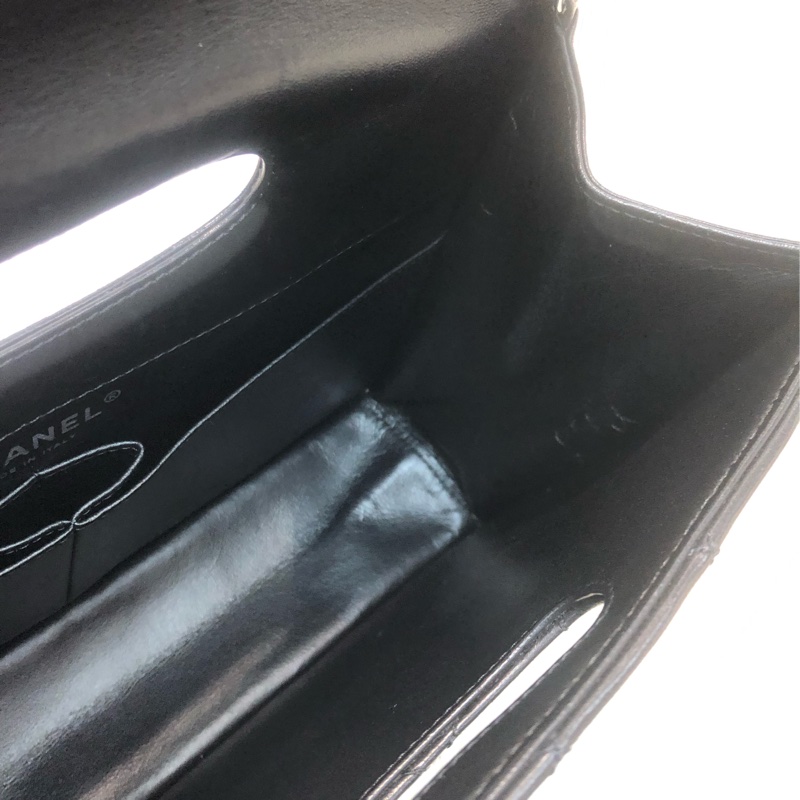 Chanel 黑銀菱格信封袋 單肩 XC307-19