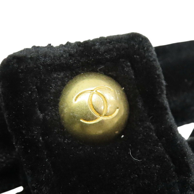 黑色絨布 圓桶 肩背包【CHANEL 香奈兒】-15