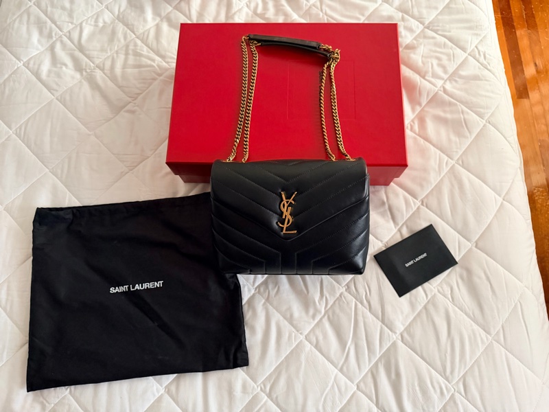 YSL 絎縫皮革鍊帶肩背包-1