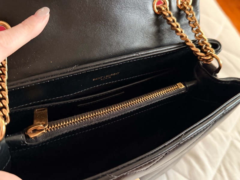 YSL 絎縫皮革鍊帶肩背包-9