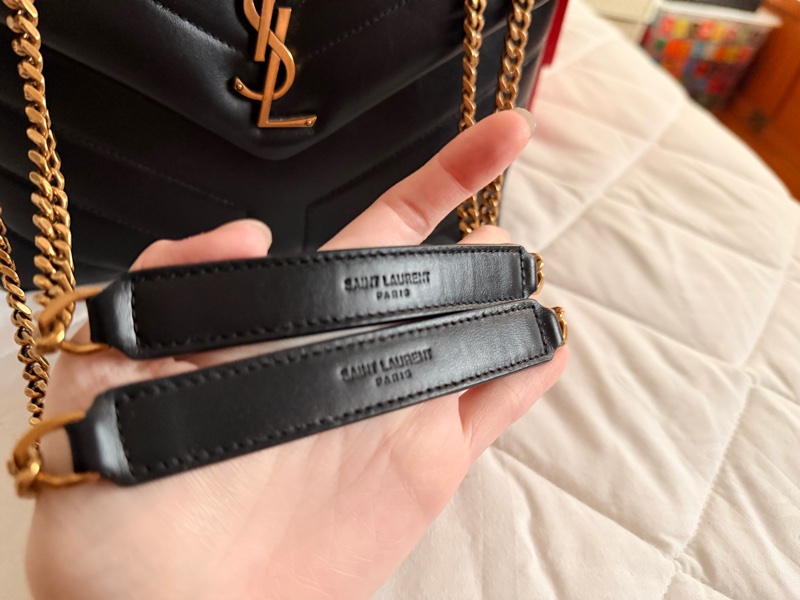 YSL 絎縫皮革鍊帶肩背包-13