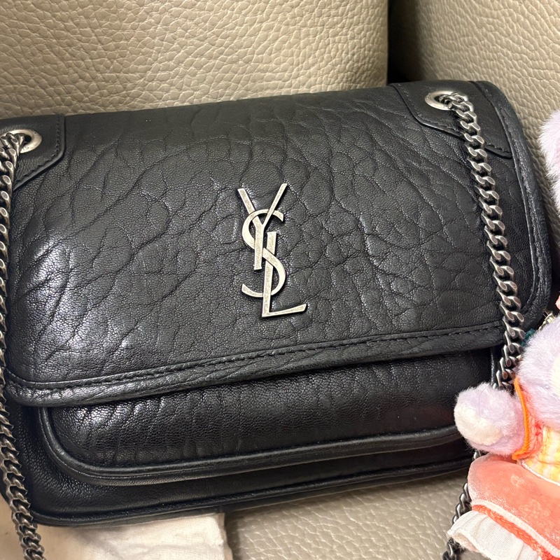 YSL Niki mini 黑色壓紋 新款 盒裝 黑銀-3