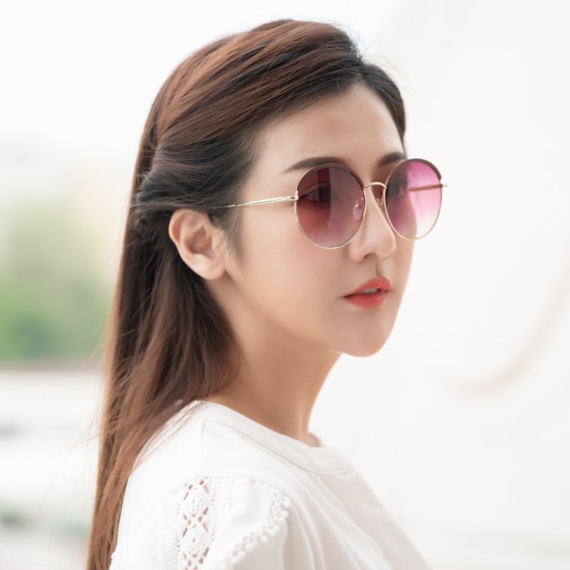 LONGCHAMP 太陽眼鏡(紫配金色)-6