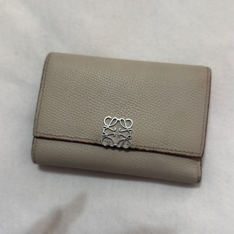 LOEWE Anagram卵石紋三折短夾-5