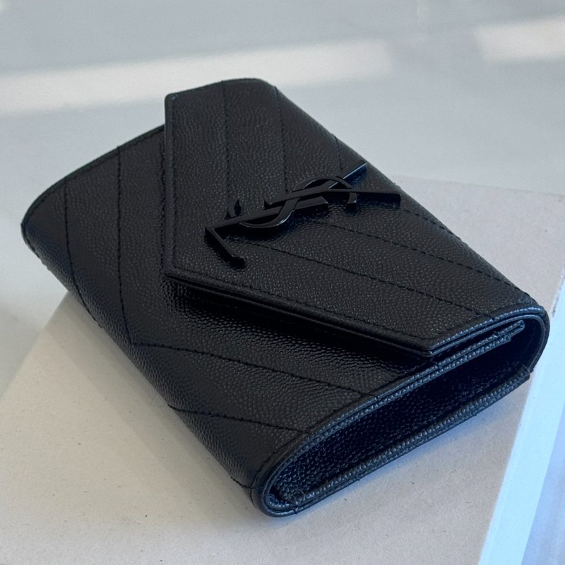 *SHIHNA名牌精品* YSL 粒面壓紋皮革信封錢包-2