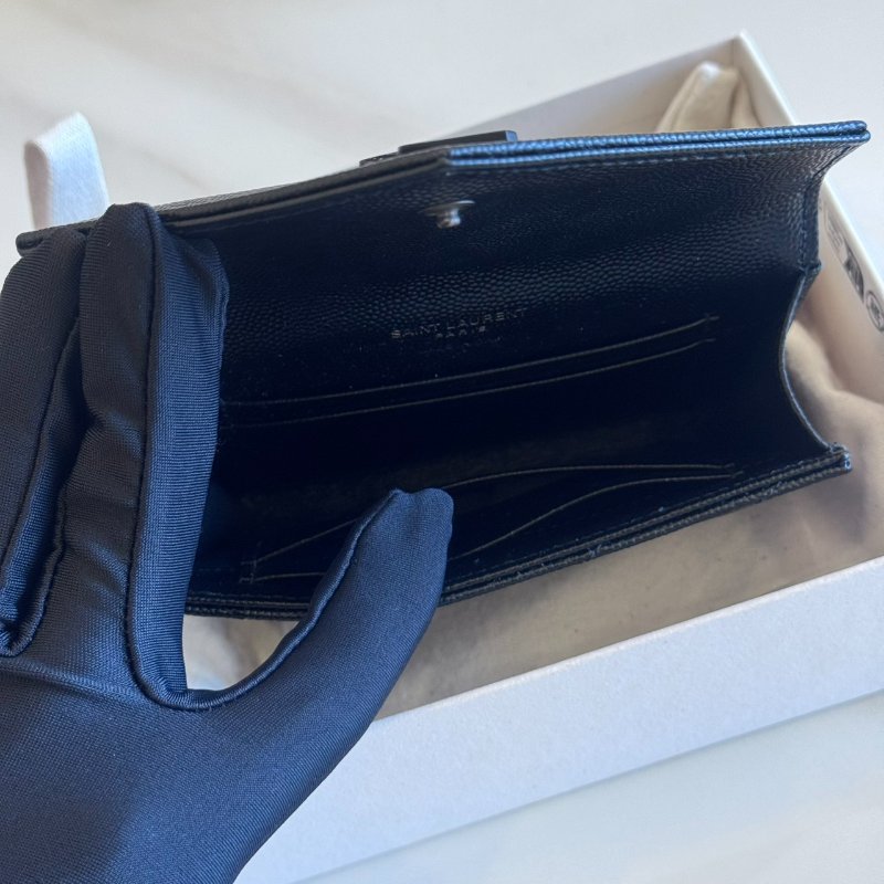 *SHIHNA名牌精品* YSL 粒面壓紋皮革信封錢包-5