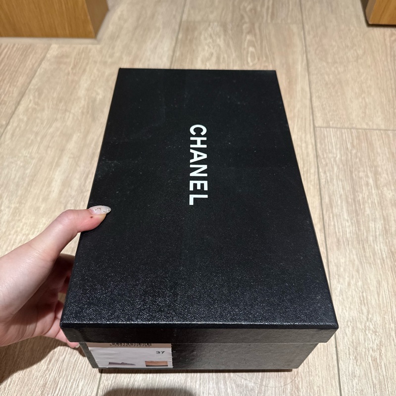 Chanel 膚色布面草編鞋37號-10