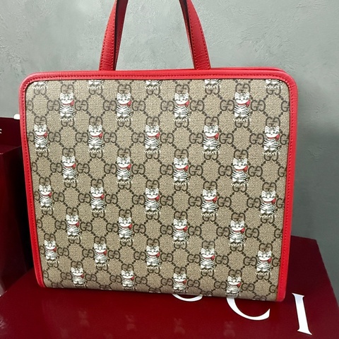 Gucci 童包 貓咪滿版