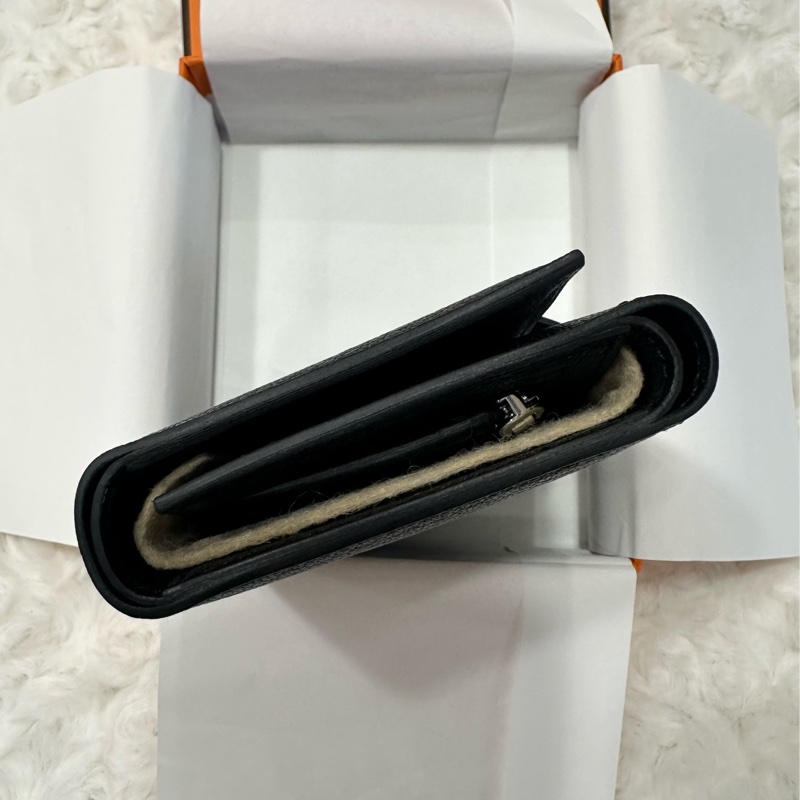 全新 Hermes Bearn combin 人氣Noir色 三折短夾-2