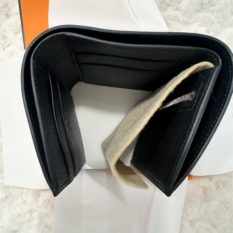 全新 Hermes Bearn combin 人氣Noir色 三折短夾-4