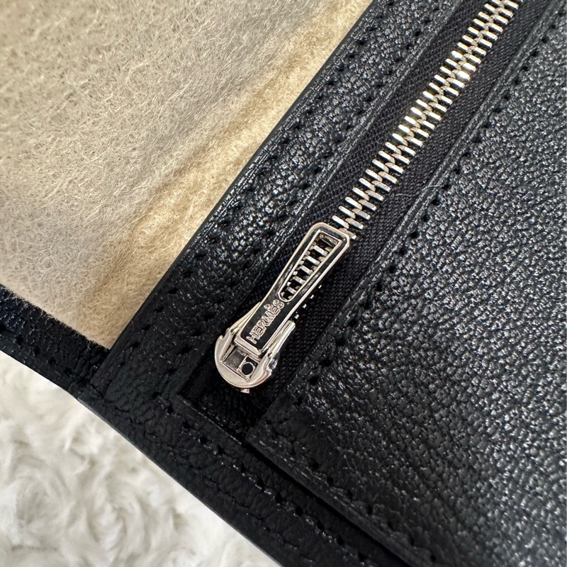 全新 Hermes Bearn combin 人氣Noir色 三折短夾-5
