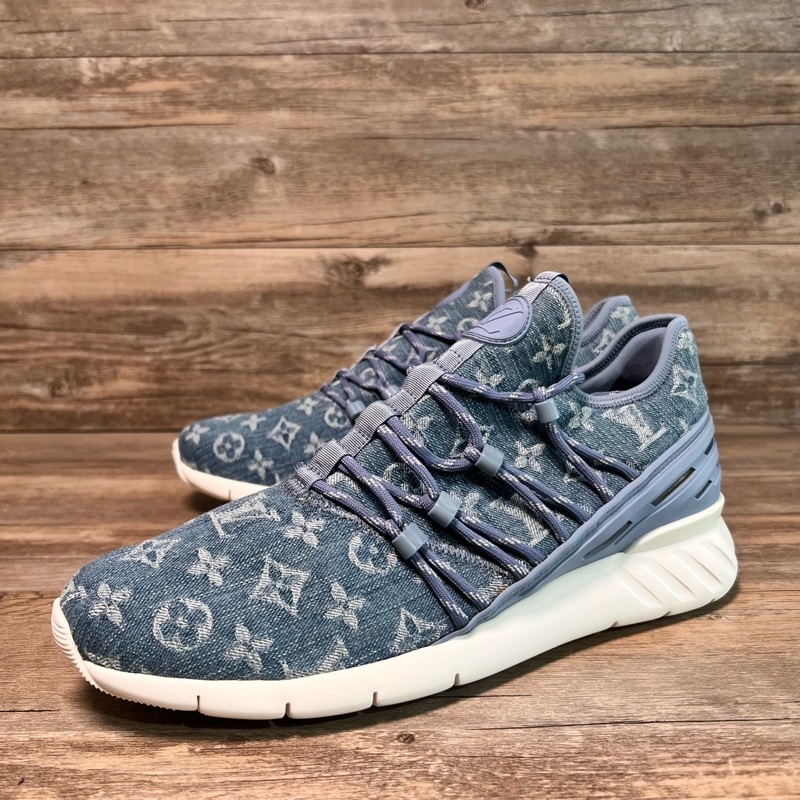 LV路易威登 丹寧牛仔 老花logo滿印42碼 99新閒置未使用-0