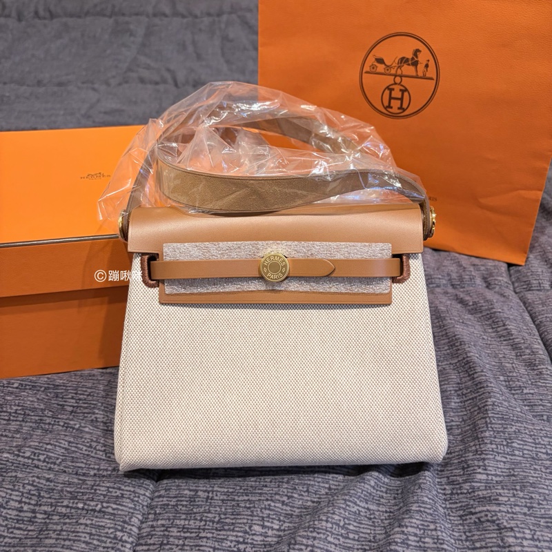 Hermès Mini Herbag 20 最新K刻 金棕金扣 全新全配-2