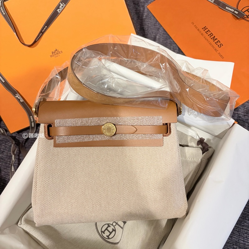 Hermès Mini Herbag 20 最新K刻 金棕金扣 全新全配-4