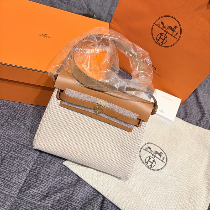 Hermès Mini Herbag 20 最新K刻 金棕金扣 全新全配-8