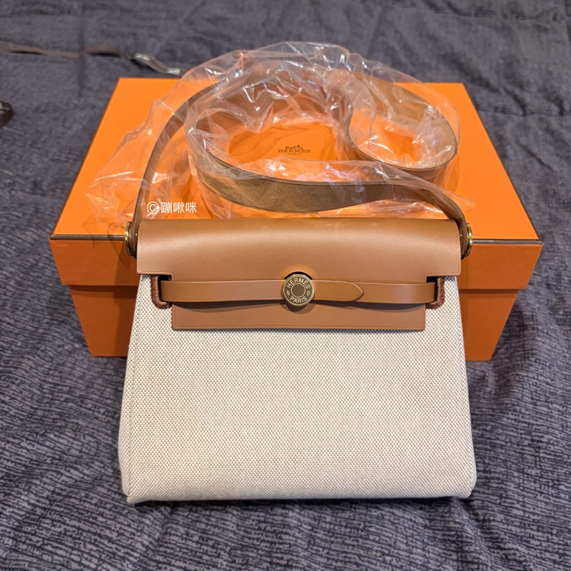 Hermès Mini Herbag 20 最新K刻 金棕金扣 全新全配-12
