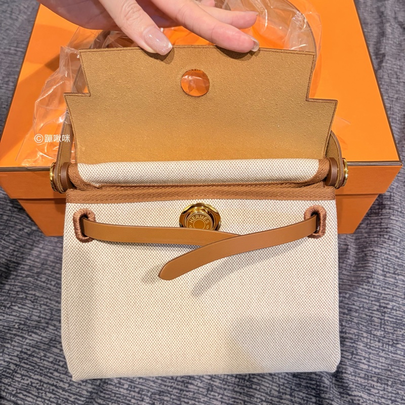 Hermès Mini Herbag 20 最新K刻 金棕金扣 全新全配-23