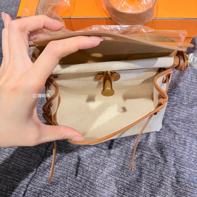 Hermès Mini Herbag 20 最新K刻 金棕金扣 全新全配-24