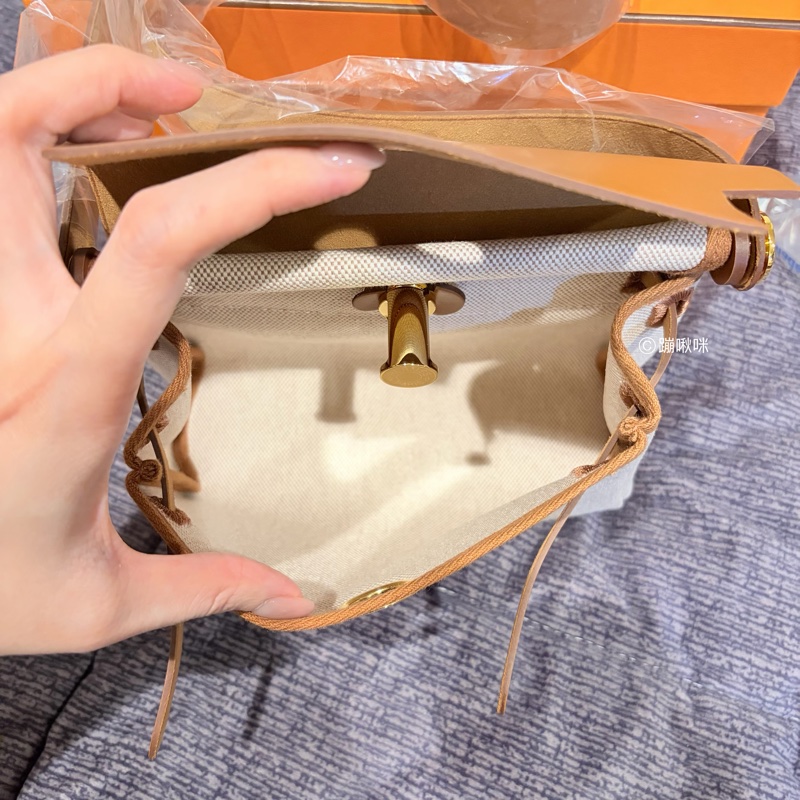 Hermès Mini Herbag 20 最新K刻 金棕金扣 全新全配-25